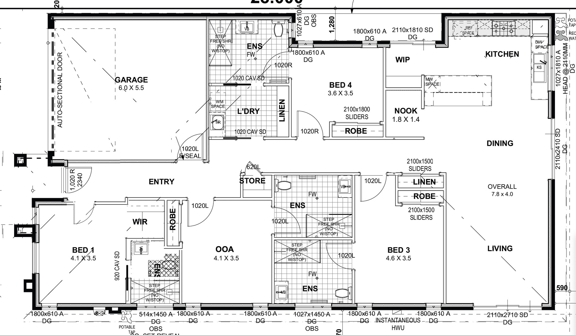 Floorplan of the Mount Duneed home with Bedroom 1 marked as the available room